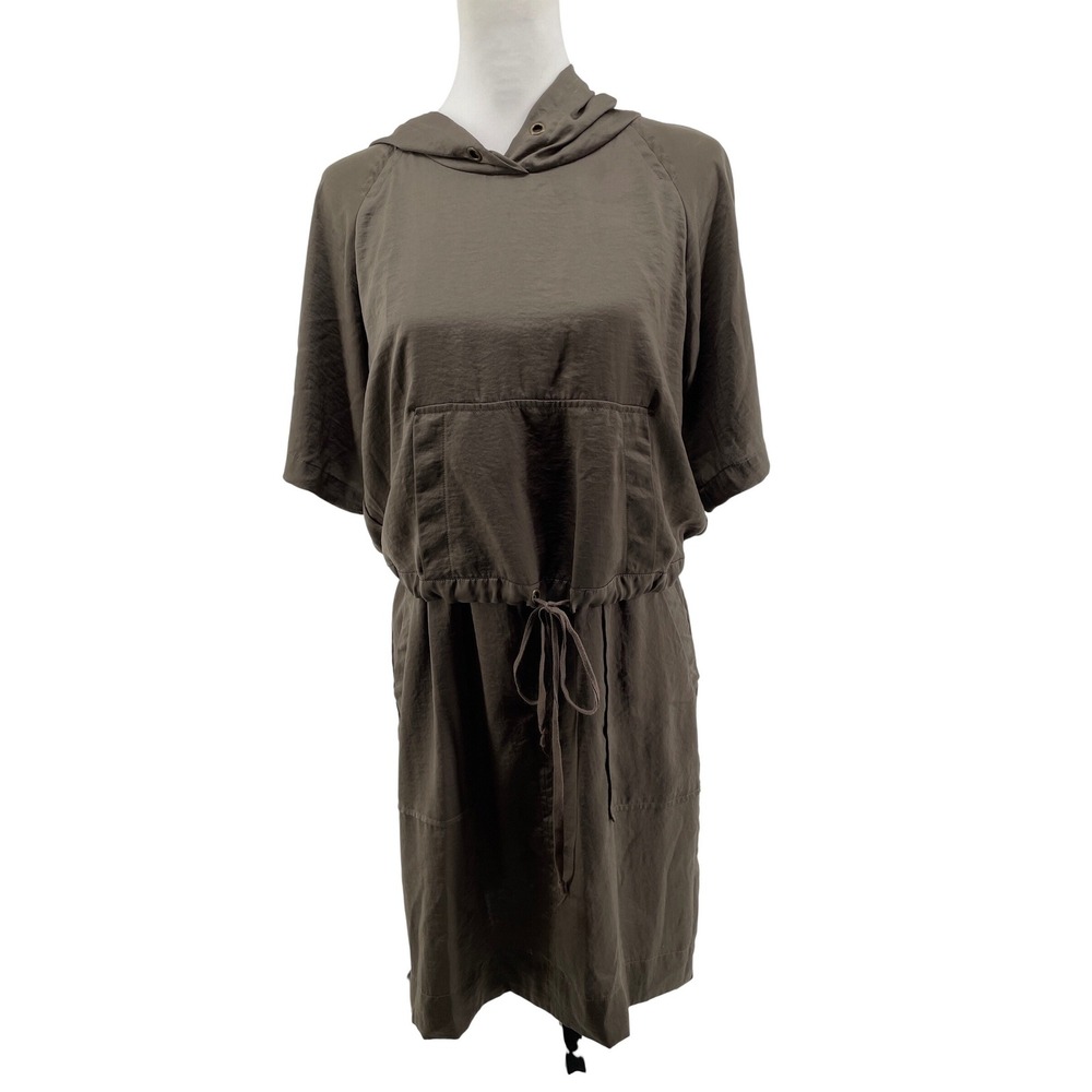 Banana Republic Hooded Dress Womens 6 Brown Utility Safari Athleisure Travel‎